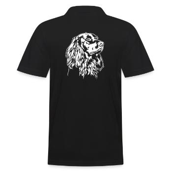 Deutsch Langhaar Portrait Jagdhunde Hund Wilsigns - Männer Poloshirt - Schwarz - Hinten - Kai (181cm)