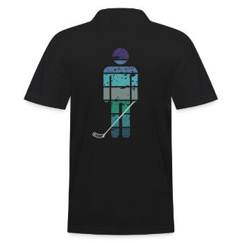 floorballer floorballer joueur de floorball intelligent - Polo Homme - noir - Dos - Kai (181cm)