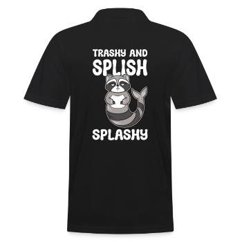 Lustiger Waschbärmüll Veterinärassistent - Männer Poloshirt - Schwarz - Hinten - Kai (181cm)