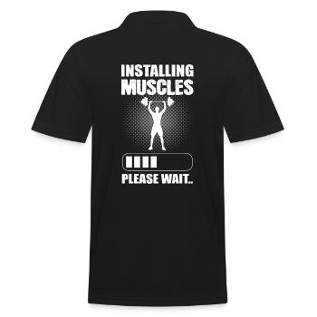 Installing Muscles Please Wait Bodybuilder - Männer Poloshirt - Schwarz - Hinten - Kai (181cm)