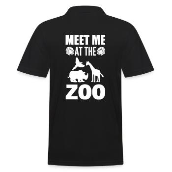 Meet Me At The Zoo Zoologe - Männer Poloshirt - Schwarz - Hinten - Kai (181cm)