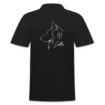 Langhaar Collie Profil Hunde Hund Wilsigns - Männer Poloshirt - Schwarz - Hinten - Kai (181cm)