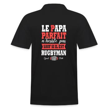 Rugby papa joueur de rugby sport rugby - Polo Homme - noir - Dos - Kai (181cm)