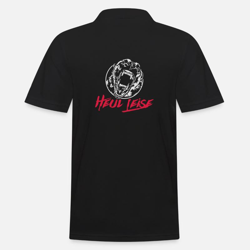 MALINOIS heul leise Hundespruch Wilsigns Hunde - Männer Poloshirt - Schwarz