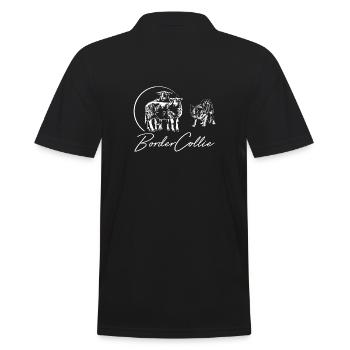 BORDER COLLIE herding dog sheep - Men's Polo Shirt - black - Back - Kai (181cm)