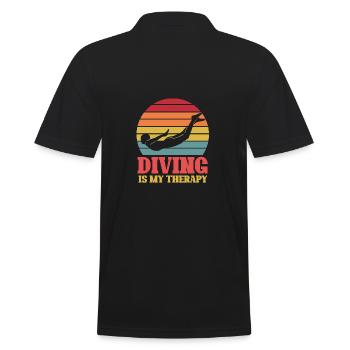 Schwimmen Sport Schwimmbad Schwimmer Schwimmen Lie - Männer Poloshirt - Schwarz - Hinten - Kai (181cm)