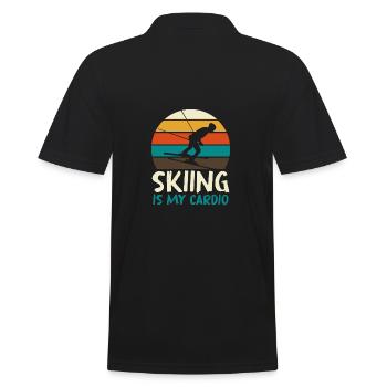 Skifahren Ski Skifahrer Biathlon Schnee Winterspor - Männer Poloshirt - Schwarz - Hinten - Kai (181cm)