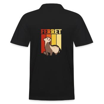 Frettchen Niedliches Tier Frettchen-Liebhaber - Männer Poloshirt - Schwarz - Hinten - Kai (181cm)