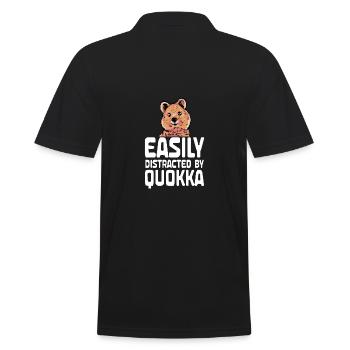 Leicht ablenkbar durch Quokka Australien Tierliebh - Männer Poloshirt - Schwarz - Hinten - Kai (181cm)