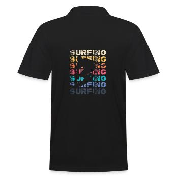 Surfen Surfer Surfbrett Surfliebhaber Strandurlaub - Männer Poloshirt - Schwarz - Hinten - Kai (181cm)