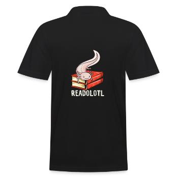 Funny Axolotl Cute Kawaii Animal Fun Liebhab - Men's Polo Shirt - black - Back - Kai (181cm)