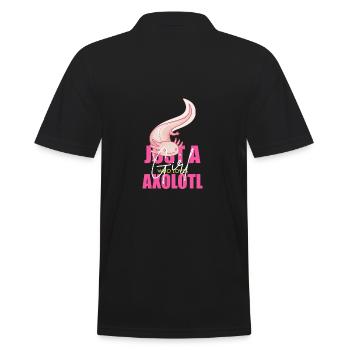 Funny Axolotl Cute Kawaii Animal Fun Liebhab - Men's Polo Shirt - black - Back - Kai (181cm)