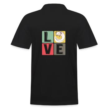 Funny Axolotl Cute Kawaii Animal Fun Liebhab - Men's Polo Shirt - black - Back - Kai (181cm)