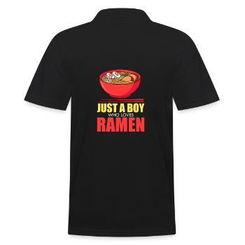 Lustige Ramen Lebensmittel Nudeln Japanisch Anime - Männer Poloshirt - Schwarz - Hinten - Kai (181cm)