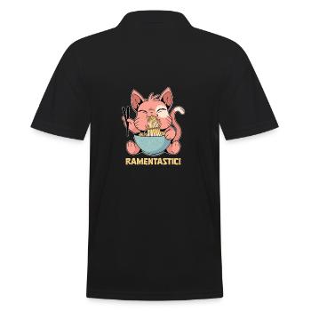 Lustige Ramen Lebensmittel Nudeln Japanisch Anime - Männer Poloshirt - Schwarz - Hinten - Kai (181cm)