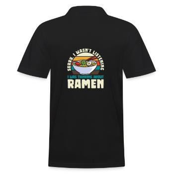 Lustige Ramen Lebensmittel Nudeln Japanisch Anime - Männer Poloshirt - Schwarz - Hinten - Kai (181cm)