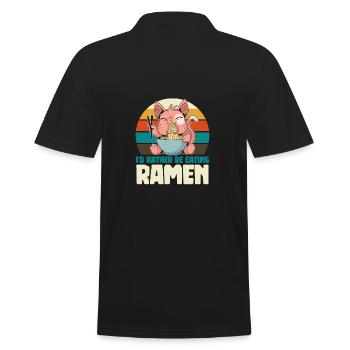 Lustige Ramen Lebensmittel Nudeln Japanisch Anime - Männer Poloshirt - Schwarz - Hinten - Kai (181cm)