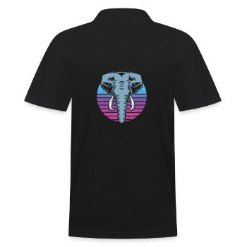 Funny Elephant Elephant Zoo Animal Fun Lover - Men's Polo Shirt - black - Back - Kai (181cm)