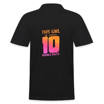 Funny 10th Birthday Gift Girl Party Fun - Men's Polo Shirt - black - Back - Kai (181cm)