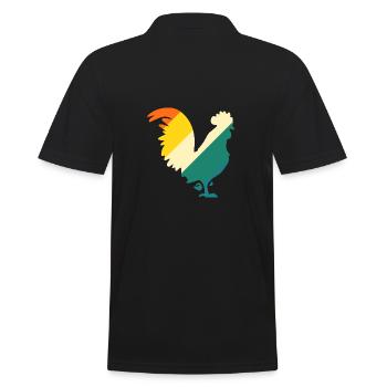 Chicken Rooster - Men's Polo Shirt - black - Back - Kai (181cm)