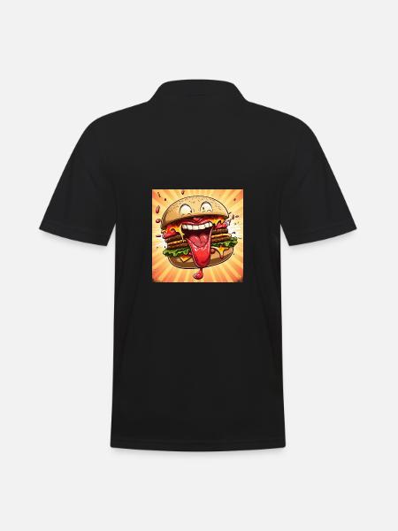 Crazy Burger - Men's Polo Shirt - black