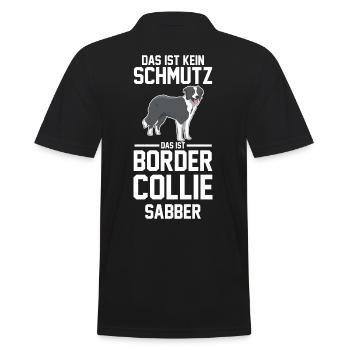 Hund Border Collie - Männer Poloshirt - Schwarz - Hinten - Kai (181cm)