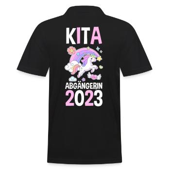 Schulkind 2023 Schulbeginn Einhorn Einschulung - Männer Poloshirt - Schwarz - Hinten - Kai (181cm)