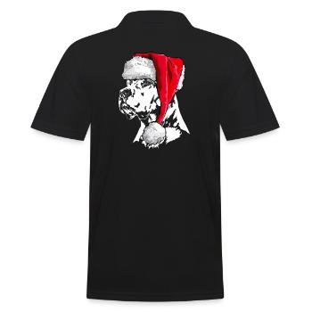 Santa DOGO ARGENTINO Christmas Dogs Wilsigns - Men's Polo Shirt - black - Back - Kai (181cm)