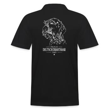 German Wirehaired Dad Dogs Dog Wilsigns - Men's Polo Shirt - black - Back - Kai (181cm)