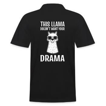 This Llama Doesn't Want Your Drama Viehzüchter - Männer Poloshirt - Schwarz - Hinten - Kai (181cm)