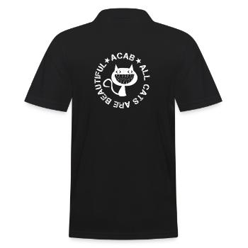 All Cats Are Beautiful - Männer Poloshirt - Schwarz - Hinten - Kai (181cm)