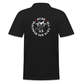 all cats are beautiful - Männer Poloshirt - Schwarz - Hinten - Kai (181cm)