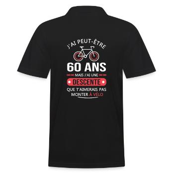 Vélo 60 Ans anniversaire cadeau 60 ans vélo - Polo Homme - noir - Dos - Kai (181cm)