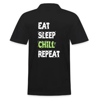 Relax - Men's Polo Shirt - black - Back - Kai (181cm)