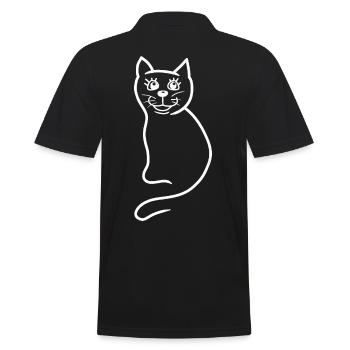 Chat silhouette animaux Chats Dame chat - Polo Homme - noir - Dos - Kai (181cm)