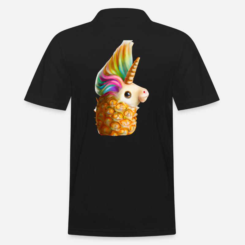 Einhorn-Ananas - Männer Poloshirt - Schwarz