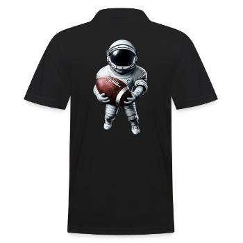 Touchdown im Weltall - Männer Poloshirt - Schwarz - Hinten - Kai (181cm)