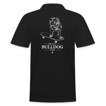Bulldog Dad English Bulldog Dogs Wilsigns - Men's Polo Shirt - black - Back - Kai (181cm)