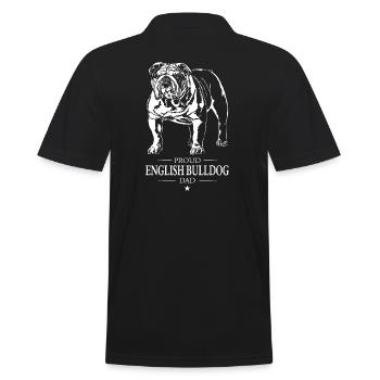 English Bulldog Dad Englische Bulldogge Wilsigns - Men's Polo Shirt - black - Back - Kai (181cm)