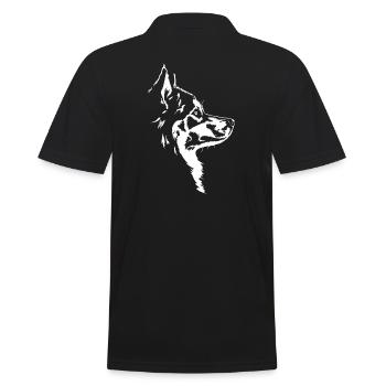 Alaskan Malamute Silhouette Dogs Dog Wilsigns - Men's Polo Shirt - black - Back - Kai (181cm)