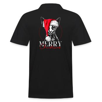 Santa SPHYNX Joyeux Noël Chat Wilsigns - Polo Homme - noir - Dos - Kai (181cm)