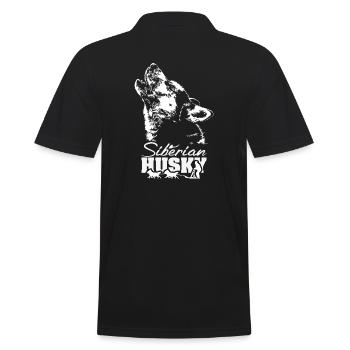 SIBERIAN HUSKY Schlittenhunde Musher Wilsigns - Männer Poloshirt - Schwarz - Hinten - Kai (181cm)