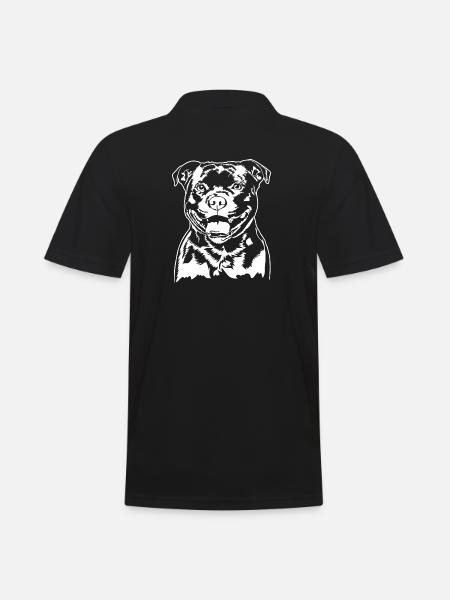 Staffordshire Bull Terrier Portrait Chiens Wilsigns - Polo Homme - noir