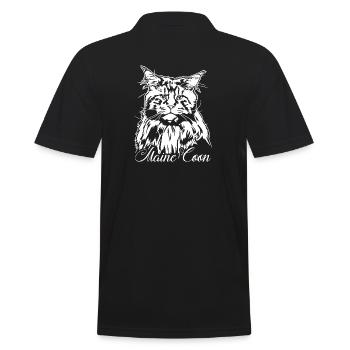 Maine Coon Cat Cats Pedigree Cat Wilsigns - Men's Polo Shirt - black - Back - Kai (181cm)