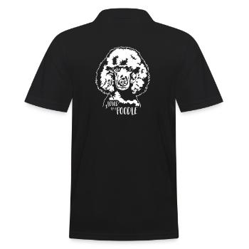 Aimé par un chien caniche caniche chien dire Wilsigns - Polo Homme - noir - Dos - Kai (181cm)