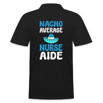 Nacho Average Nurse Aide Pflegekraft - Männer Poloshirt - Schwarz - Hinten - Kai (181cm)
