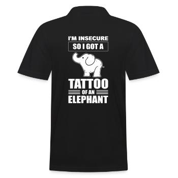 Elefant -Tattoo Wildtierbiologe - Männer Poloshirt - Schwarz - Hinten - Kai (181cm)