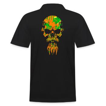 Awesome Skull With Beard - Men's Polo Shirt - black - Back - Kai (181cm)