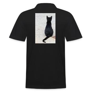 Katze Kätzchen Katzenshirt Geschenk - Männer Poloshirt - Schwarz - Hinten - Kai (181cm)