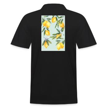 Zitronen - Männer Poloshirt - Schwarz - Hinten - Kai (181cm)